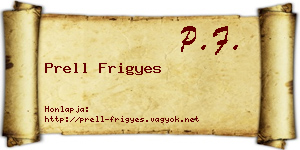Prell Frigyes névjegykártya